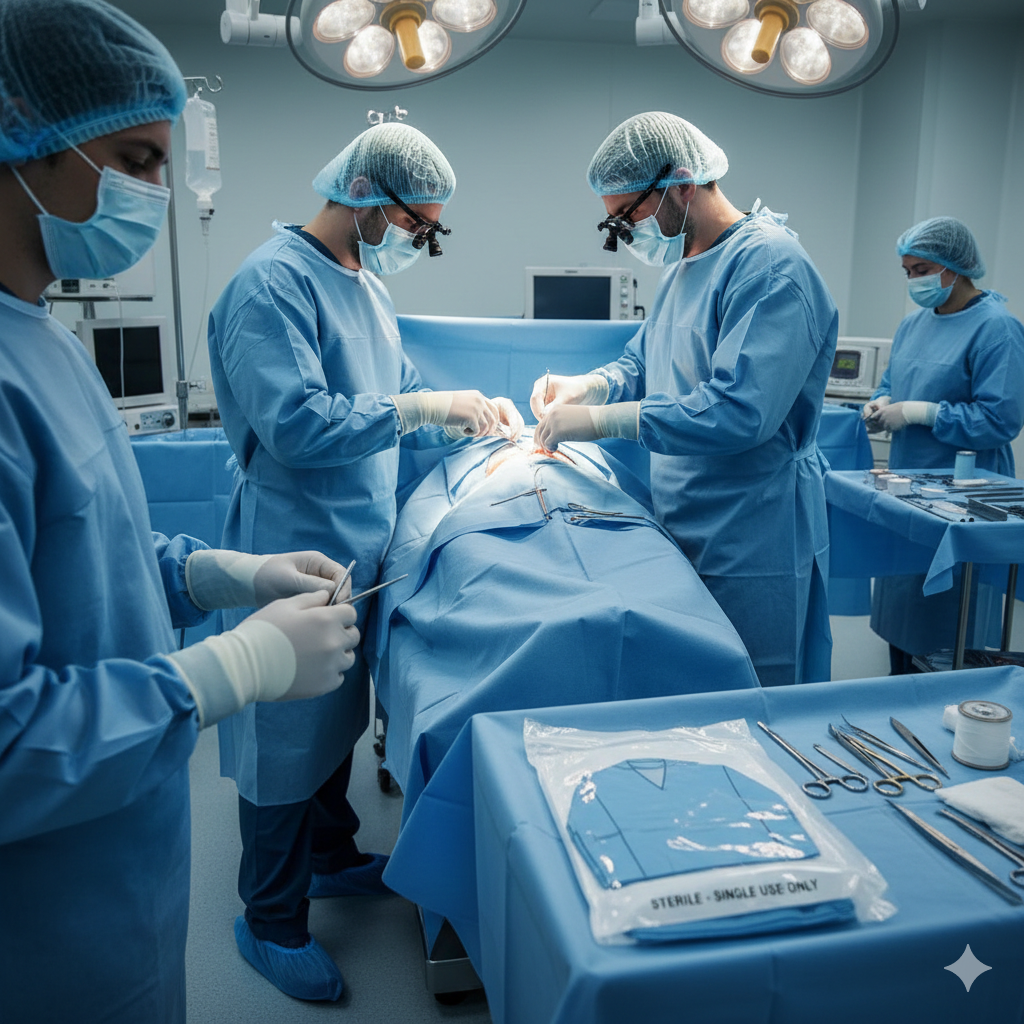 ¿Por que el uso de ropa desechable es tan importante en la industria médica?