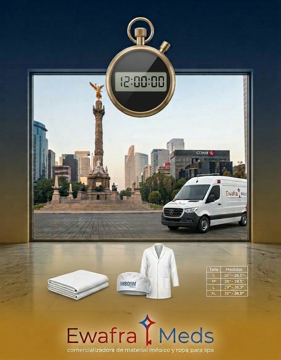 "Manual de Stock: Guía Maestra de Material de Curación Indispensable para Clínicas y Spas de Ewafra Meds. Portada profesional de Ebook médico y de spa."