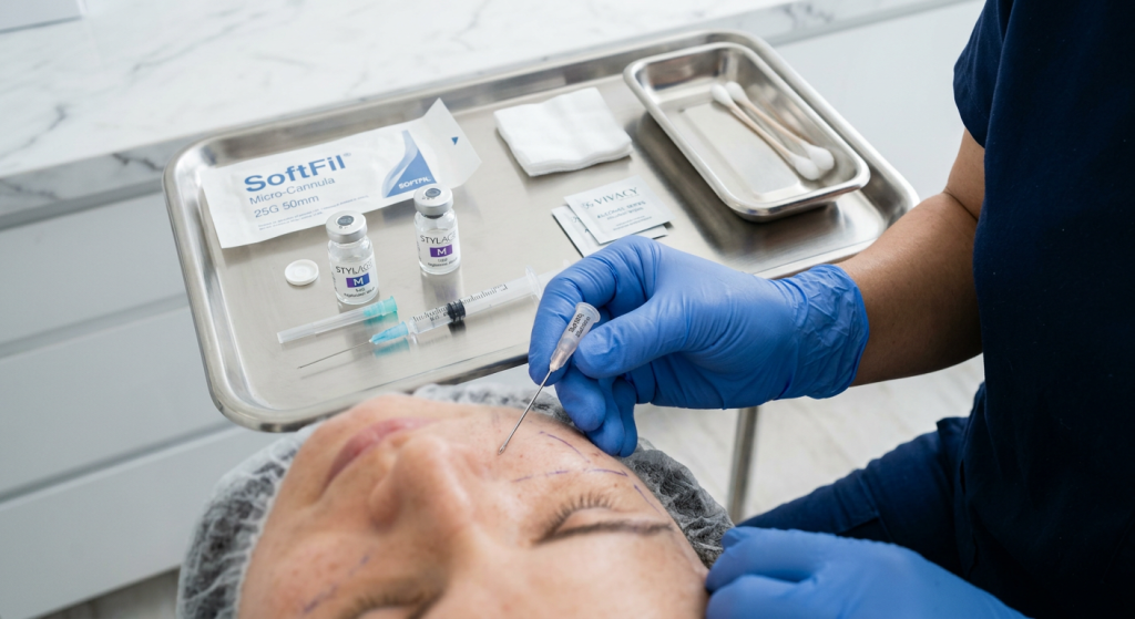 "Asegura resultados de excelencia para tus pacientes. Conoce los protocolos esenciales de manejo, almacenamiento y verificación de origen de tus herramientas de aplicación." (Tipografía fina, centrada debajo del título).