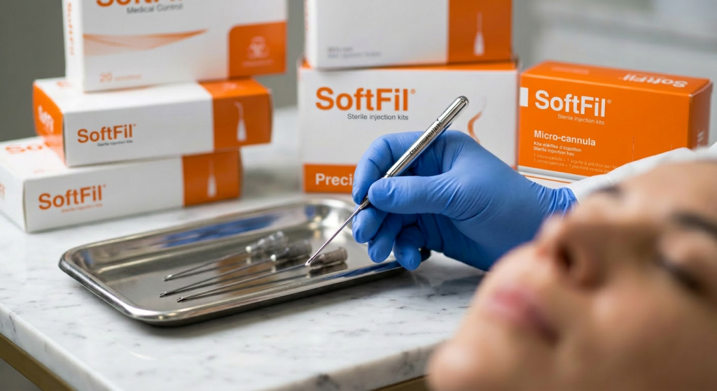 "Descubre los estándares técnicos que definen la excelencia en tus herramientas de aplicación. Seguridad, precisión y resultados superiores para tu práctica médica." (Tipografía fina, centrada debajo del título).