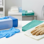 Comparativa de guantes de exploración vs quirúrgicos Ambiderm distribuidos al mayoreo por EWAFRA MEDS en CDMX.