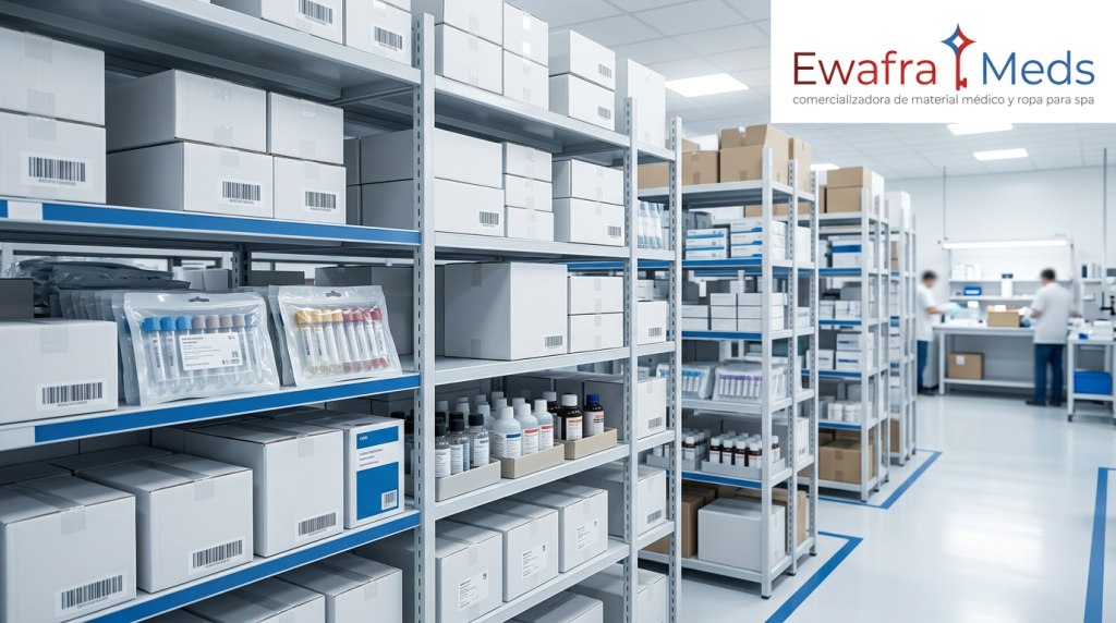 Almacén de proveedor de insumos para laboratorio clínico al mayoreo en CDMX con línea Dibar y stock permanente, Ewafra Meds
