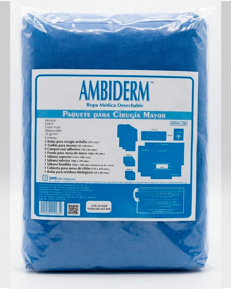 Paquete para Cirugía Mayor Estéril | Ambiderm | EWAFRA