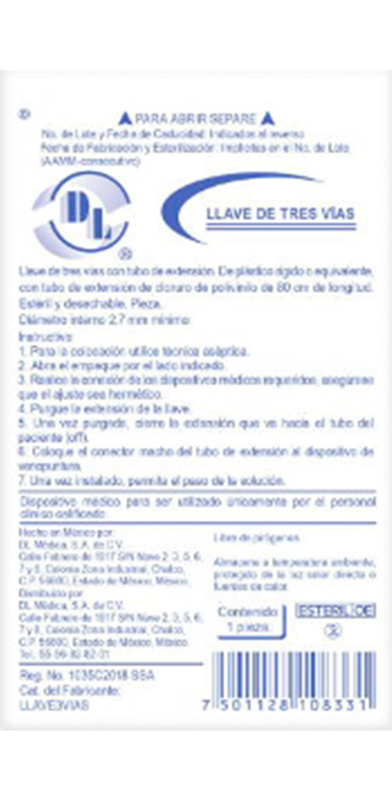 Llave de tres vías| Dentilab | EWAFRA